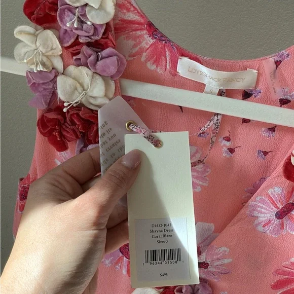 NWT LoveShackFancy Floral Pink Dress - Picture 2 of 2